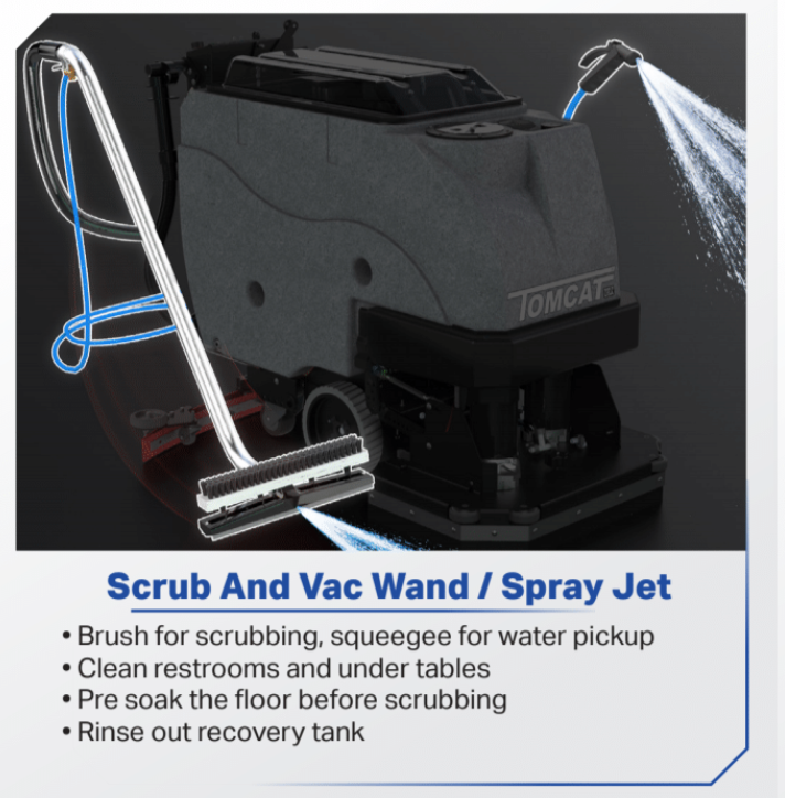 HERO 264-63 Vac/Brush Flip Wand w/ Spray Jet